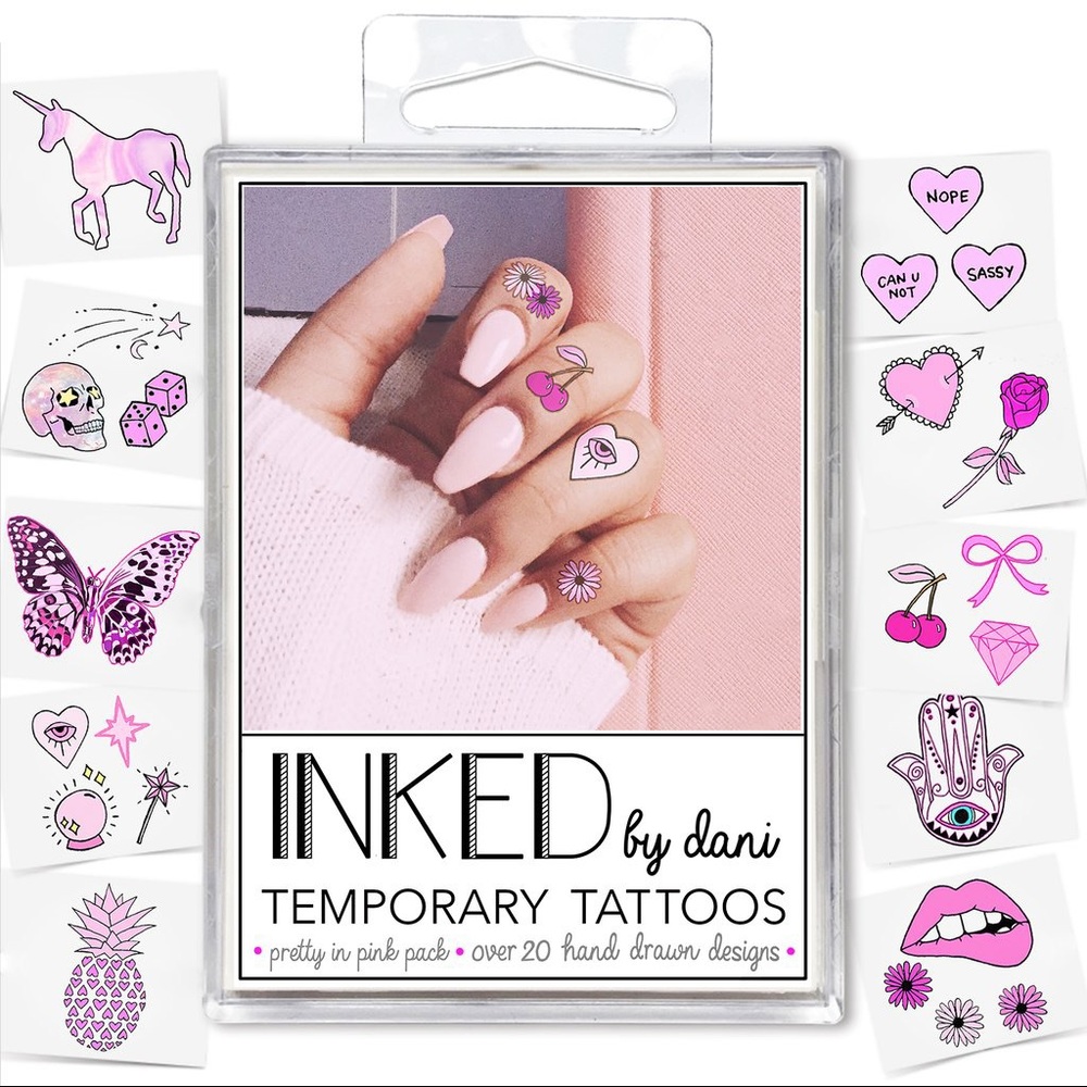 Fall Clearence Sale - INKED by Dani Pretty In Pink Temporary Tattoo